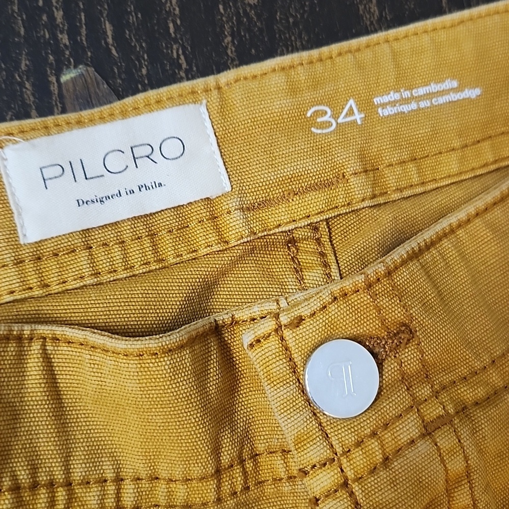 Anthropologie Pilcro Mustard Yellow Yaya Highrise Wide Leg Pants 34 - Picture 3 of 9